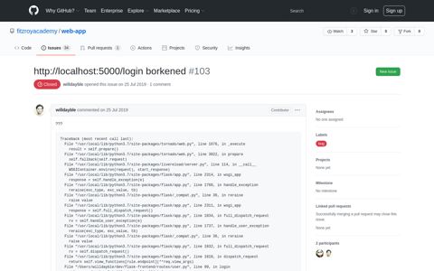 http://localhost:5000/login borkened · Issue #103 ... - GitHub