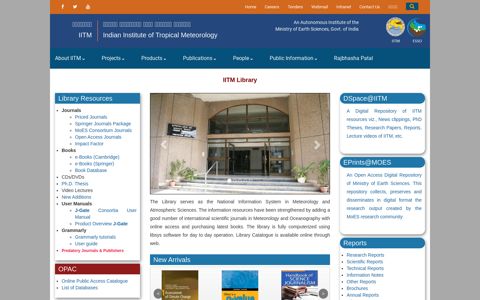IITM Library - Indian Institute of Tropical Meteorology