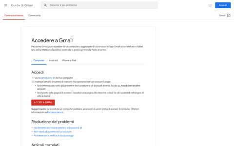 Accedere a Gmail - Computer - Guida di Gmail - Google Support