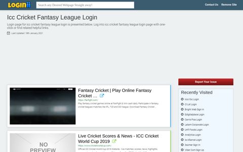 Icc Cricket Fantasy League Login - Loginii.com