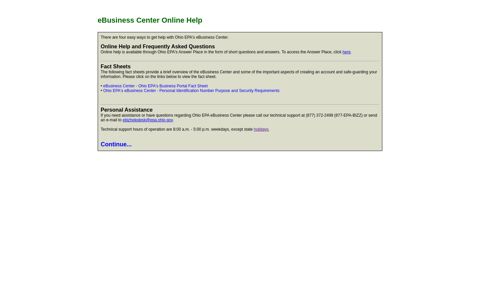 eBusiness Center Online Help - Ohio EPA eBusiness Center