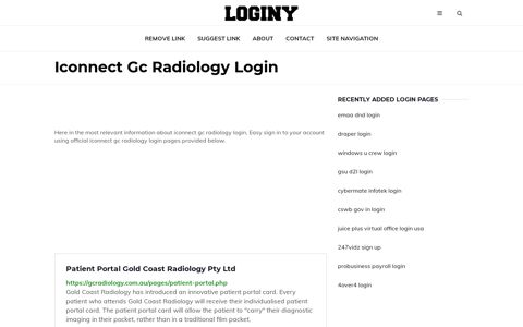 Iconnect Gc Radiology Login ✔️ One Click Login - loginy.co.uk