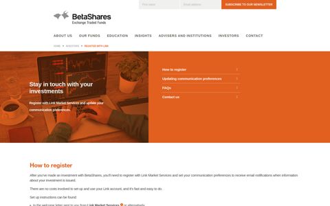 Register with Link Market Services | BetaShares