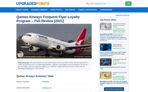 Qantas Airways Frequent Flyer Loyalty Program Review [2020]