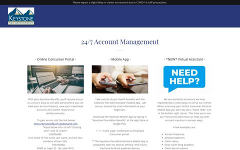 24/7 Account Access | Keystone Flex Administrators, LLC.