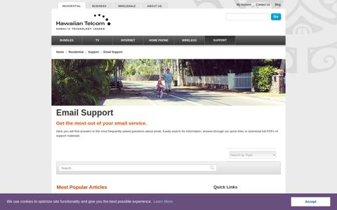 Email Support | FAQs & Support Articles | Hawaiian Telcom