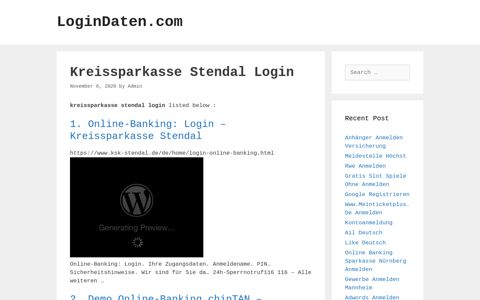 Kreissparkasse Stendal - Online-Banking: Login - Kreissparkasse ...