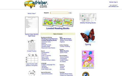 edHelper.com - Math, Reading Comprehension, Themes ...