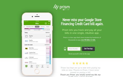 Pay Google Store Financing Credit Card with Prism • Prism