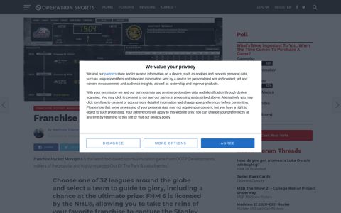 Franchise Hockey Manager 6 Review - Operation Sports