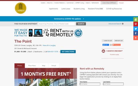 Apartments for Rent Langley - The Point - CAPREIT