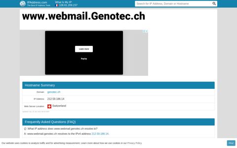 ▷ www.webmail.Genotec.ch : WebMail - IPAddress.com