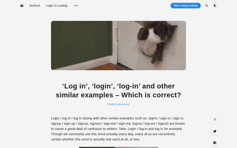 Log in vs login vs log-in & friends - Ludwig Guru