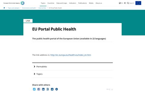 EU Portal Public Health — European Environment Agency