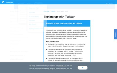 Signing up with Twitter - Twitter Help Center