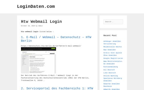 Htw Webmail - E-Mail / Webmail - Datenschutz - Htw Berlin