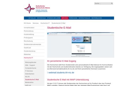 Studentische E-Mail : Katholische Hochschule Mainz