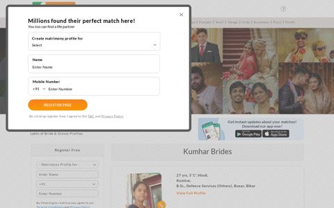 Kumhar Matrimony - Find lakhs of Kumhar Brides / Grooms ...