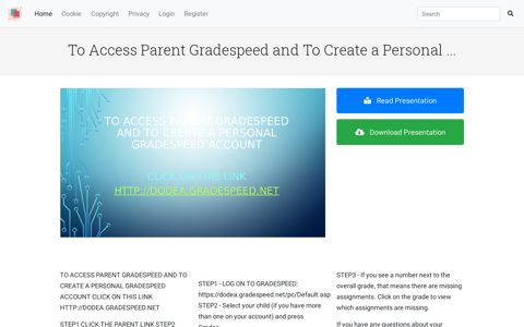 To Access Parent Gradespeed and To Create a Personal ...