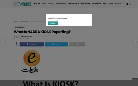 What Is NADRA KIOSK Reporting? - How To - ProPakistani