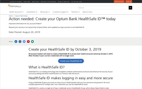 HealthSafe-ID - Optum Bank