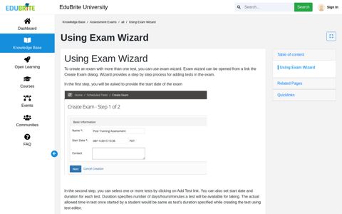 Using Exam Wizard - EduBrite University