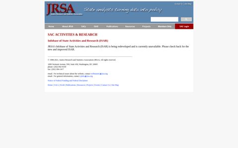 JRSA's Infobase of State Activities and Research (ISAR)