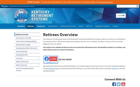 Retirees Overview - Kentucky Retirement Systems