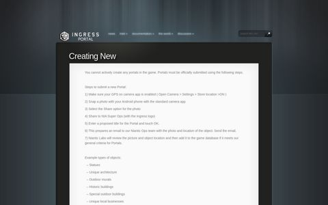 Creating New - Ingress Portal | Ingress Portal
