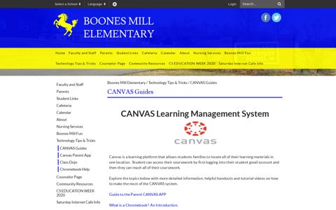 CANVAS Guides - Boones Mill Elementary