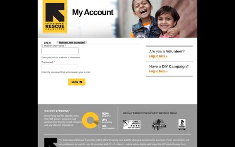 User account | International Rescue Committee