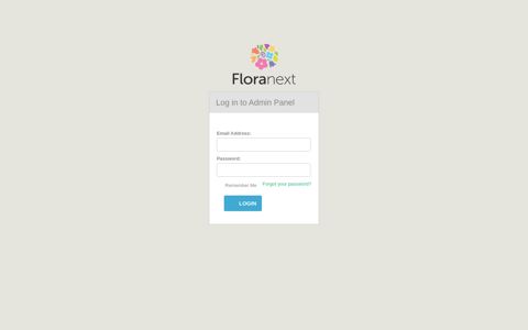 Log into Floranext Admin Page