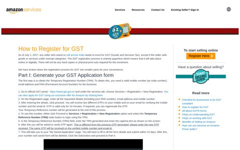 How to register for GST| A-Z GST Guide - Amazon sellers