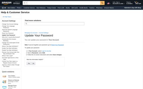 Amazon.com Help: Update Your Password