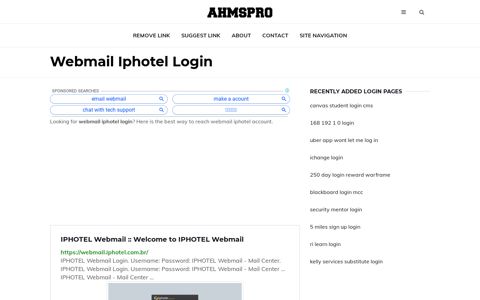 Webmail Iphotel Login - AhmsPro.com