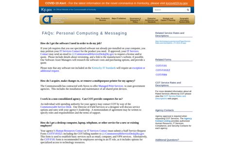 FAQs: Personal Computing & Messaging - COT