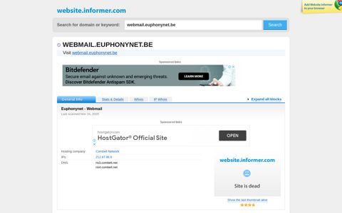 webmail.euphonynet.be at WI. Euphonynet - Webmail