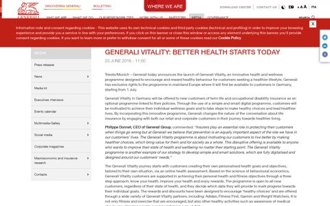 Generali Vitality: better health starts today - Generali Group
