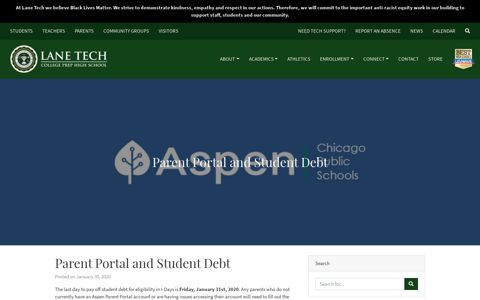 Parent Portal and Student Debt - Lane Tech College Prep