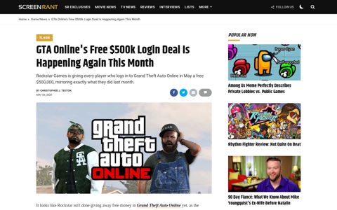 GTA Online's Free $500k Login Deal Is Happening Again This ...