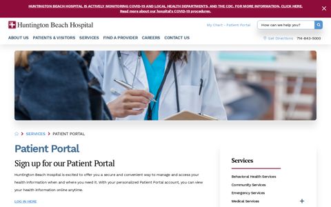 Patient Portal in Orange County - Huntington Beach Hospital