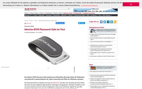 Identos ID50 Password-Safe im Test - com! professional
