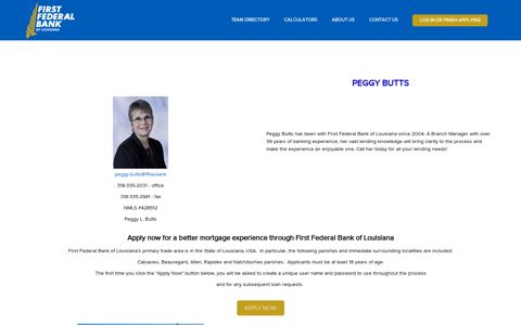 Peggy ... - Home Loan Center / First Federal Bank of Louisiana