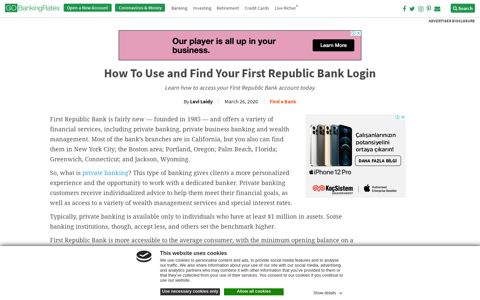 How To Use and Find Your First Republic Bank Login ...