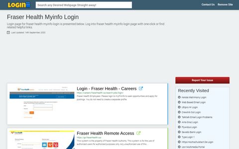 Fraser Health Myinfo Login - Loginii.com