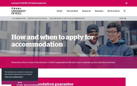 How and when to apply for accommodation | University of Hull