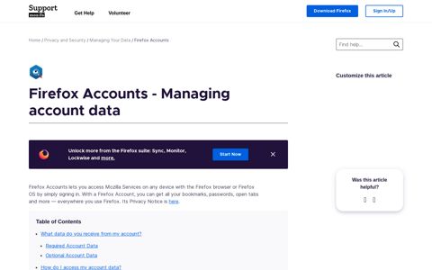 Firefox Accounts - Managing account data | Privacy and ...