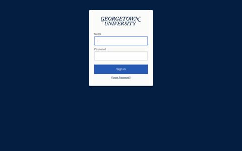 Georgetown University: Single Signon