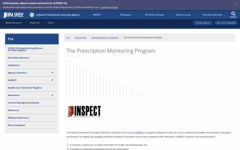PLA: The Prescription Monitoring Program - IN.gov