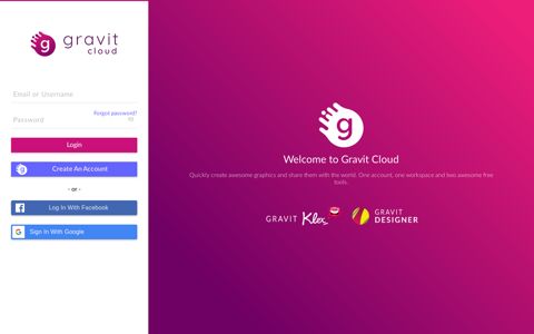 Gravit Cloud – Sign in